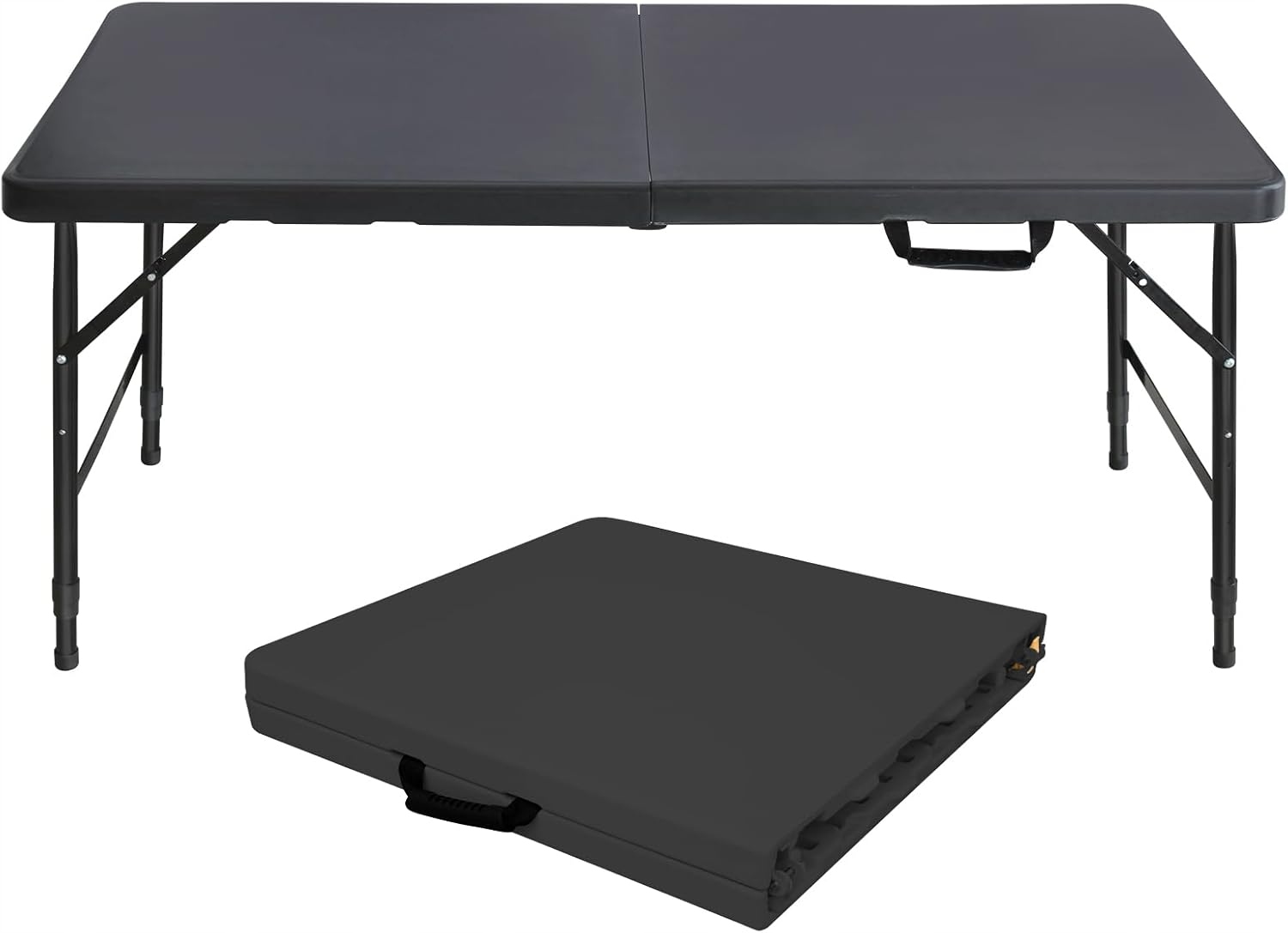 Składany stół ogrodowy 125x61 cm plastikowy wielofunkcyjny czarny