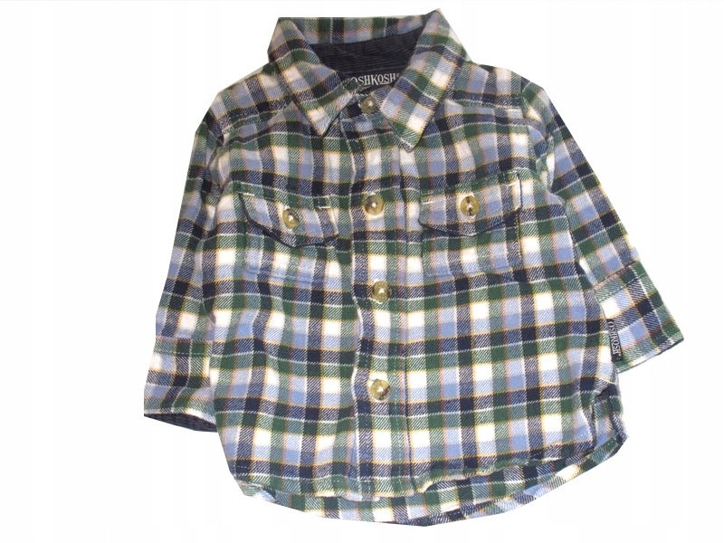 OSHKOSH flanelowa kolorowa koszula KIESZONKI 56/62