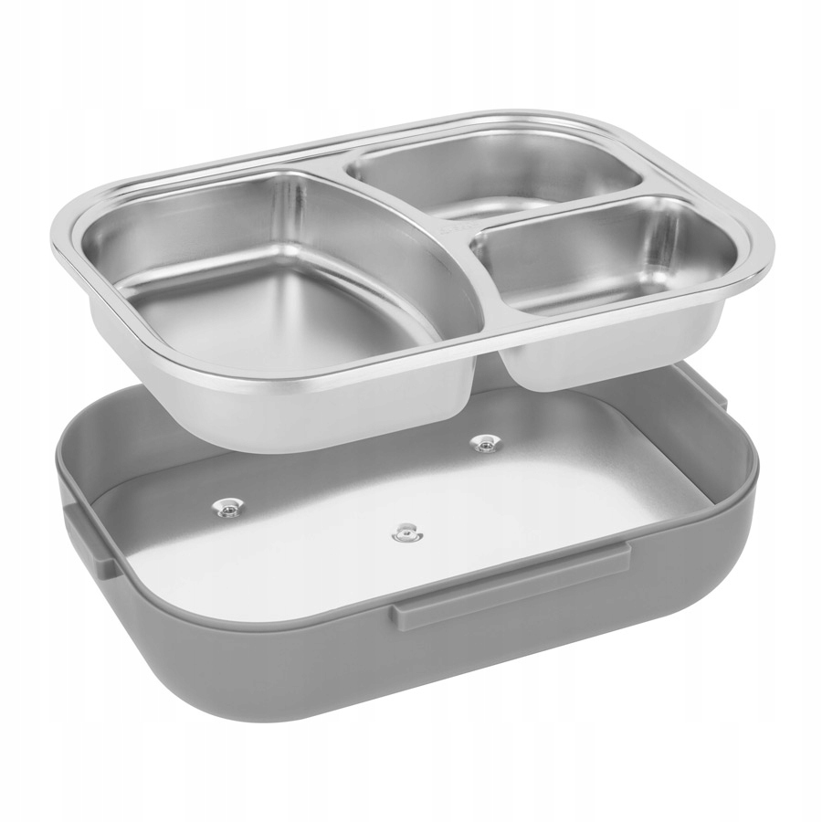 TERMOS ELEKTRYCZNY LUNCH BOX Z PODGRZEWANIEM 12V Kolor dominujący odcienie szarości