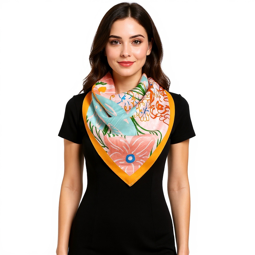 Hedvábný Šátek 100% Přírodní Hedvábí, Morušový, Značka Kvality