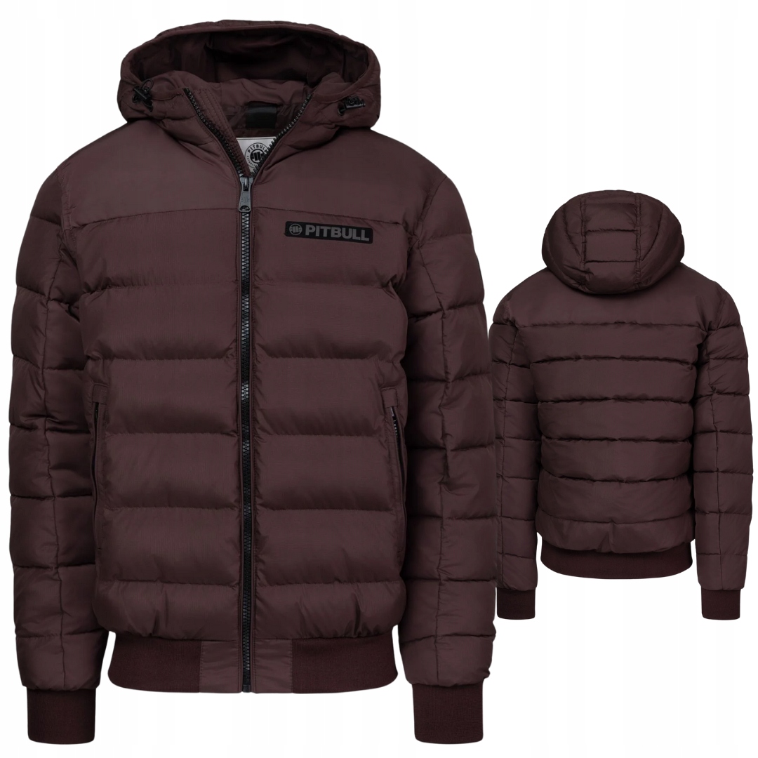 Pitbull West Coast Pánská Zimní Bunda S Kapucí Dillon Burgundská S