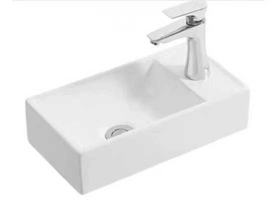 Umyvadlo 41x22x10 bílé obdélníkové keramické Omeble