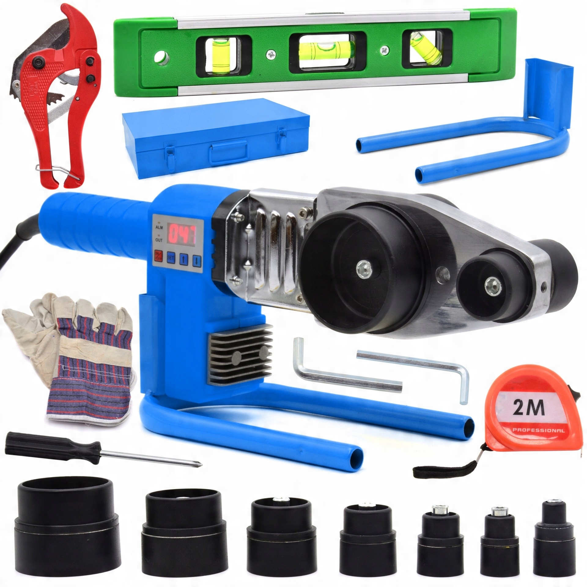 

Zgrzewarka LCD Do Rur Pp Pcv matryce 16-63mm 2800W