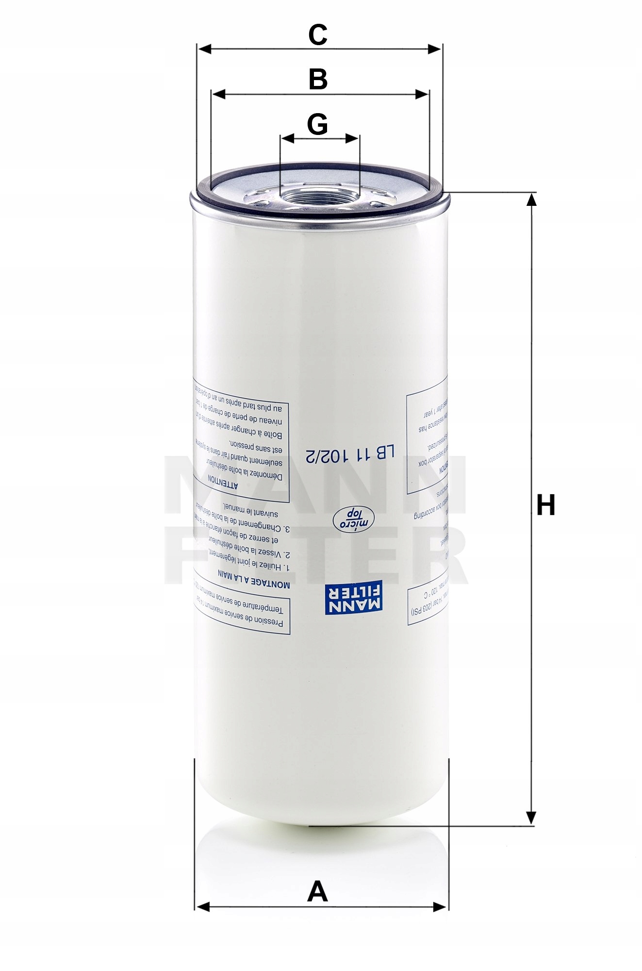 Filtr oleju MANN-FILTER LB 11 102/2