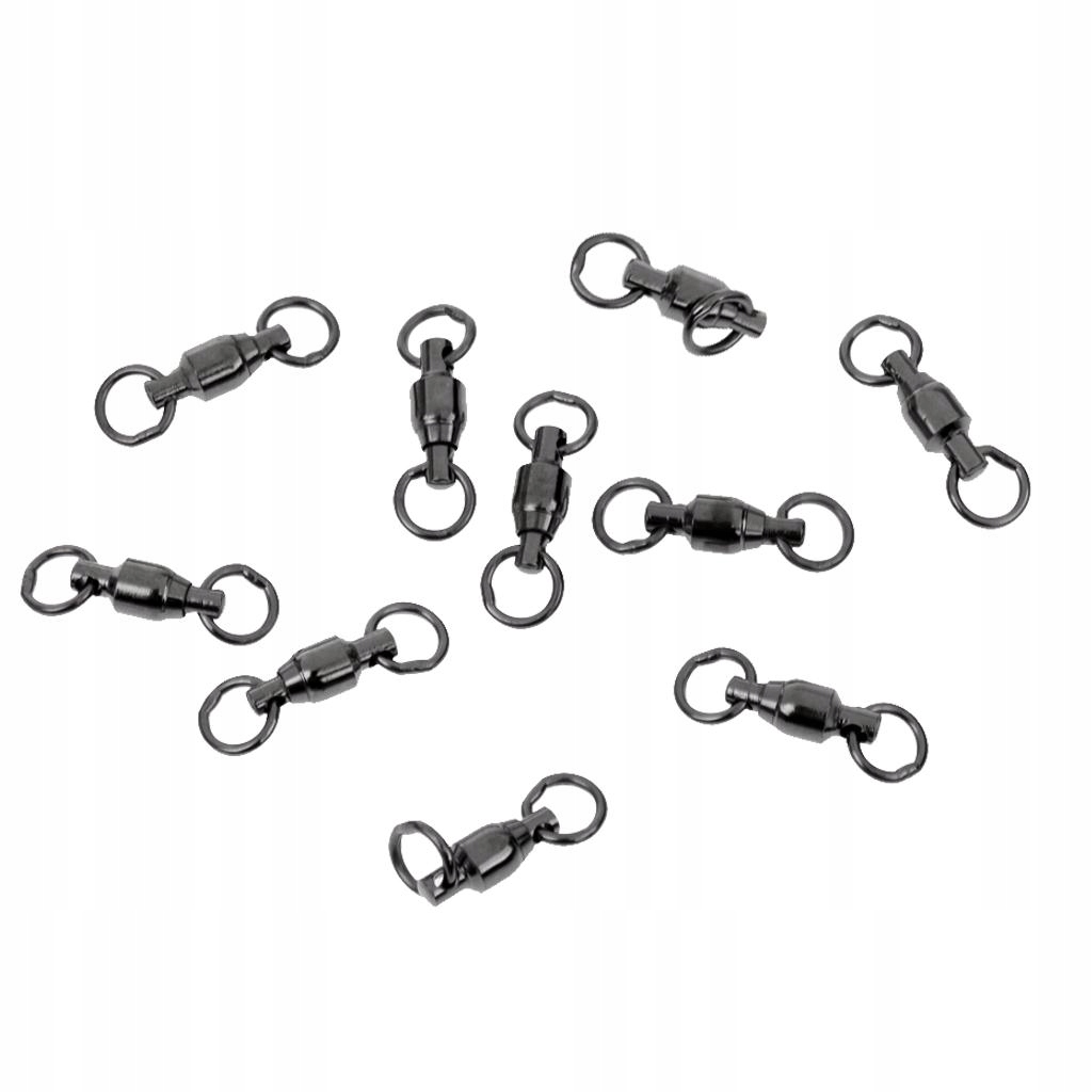 10pcs Ball Bearing Swivels Terminal Tackle 1# Materiał aluminium