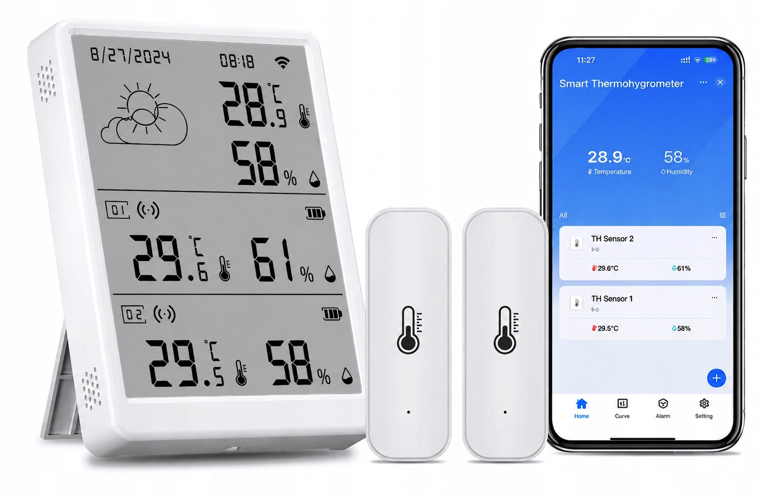 Inteligentní meteorologická stanice Venkovní senzory Vnitřní WiFi Tuya Smart