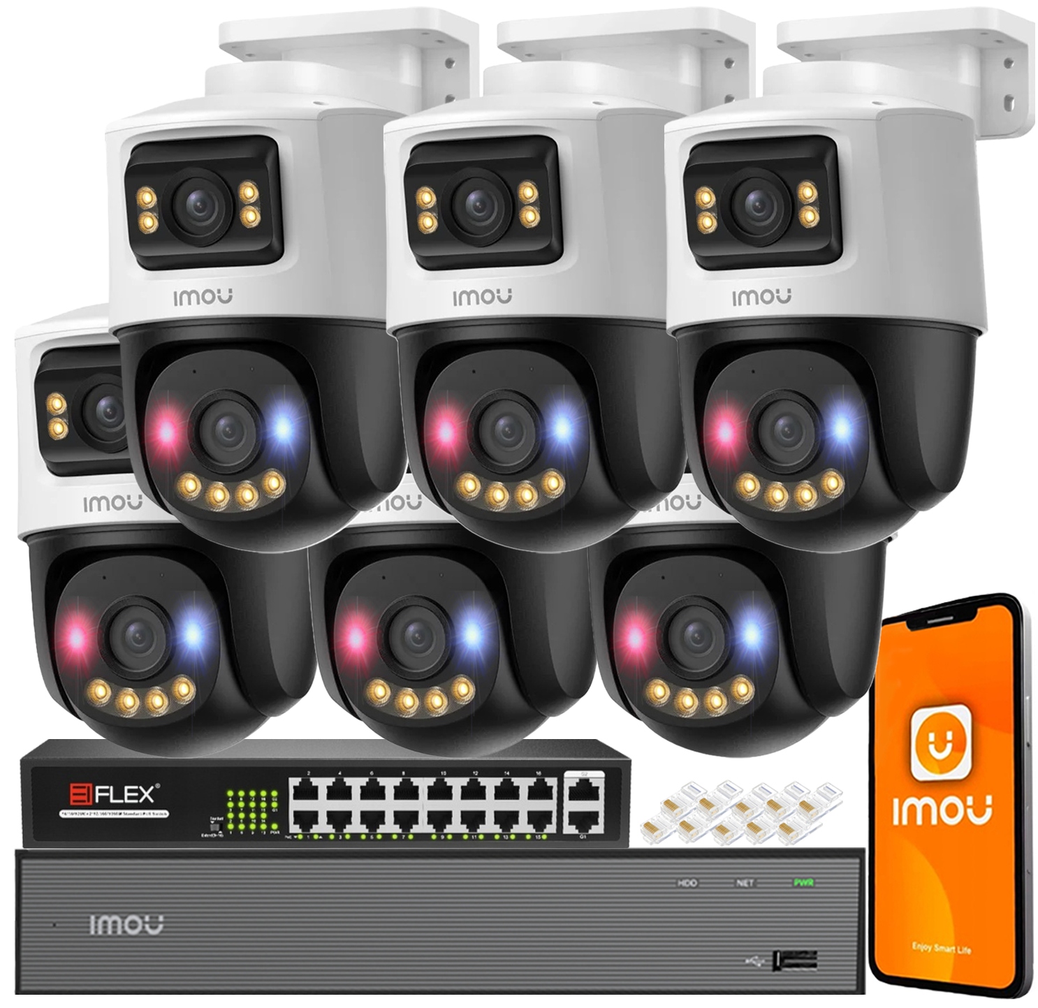 Sada 6 kamer pro monitorování 10 Mpx (5 Mpx 5 Mpx) IPC-PS70FP-10M0 Imou Audio Led