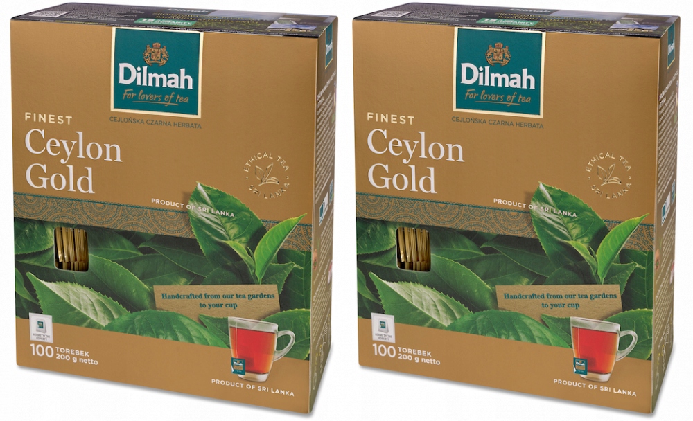 Herbata czarna w kopertach/saszetkach Dilmah Ceylon Gold 100szt x2