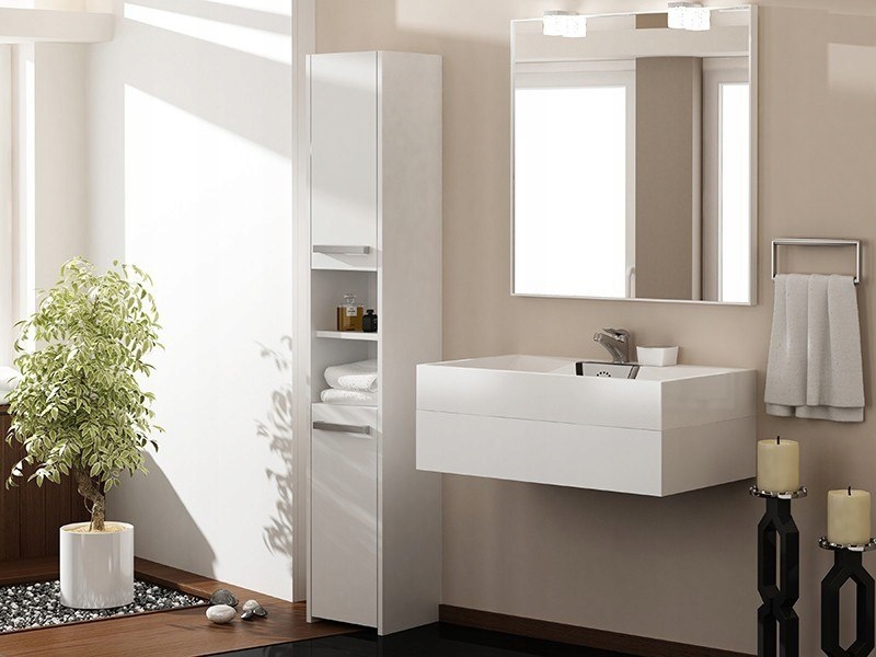 BIAŁA SZAFKA ŁAZIENKOWA REGAŁ SŁUPEK 30CM 6 PÓŁEK Kod producenta SEBIA 30 BIEL MAT