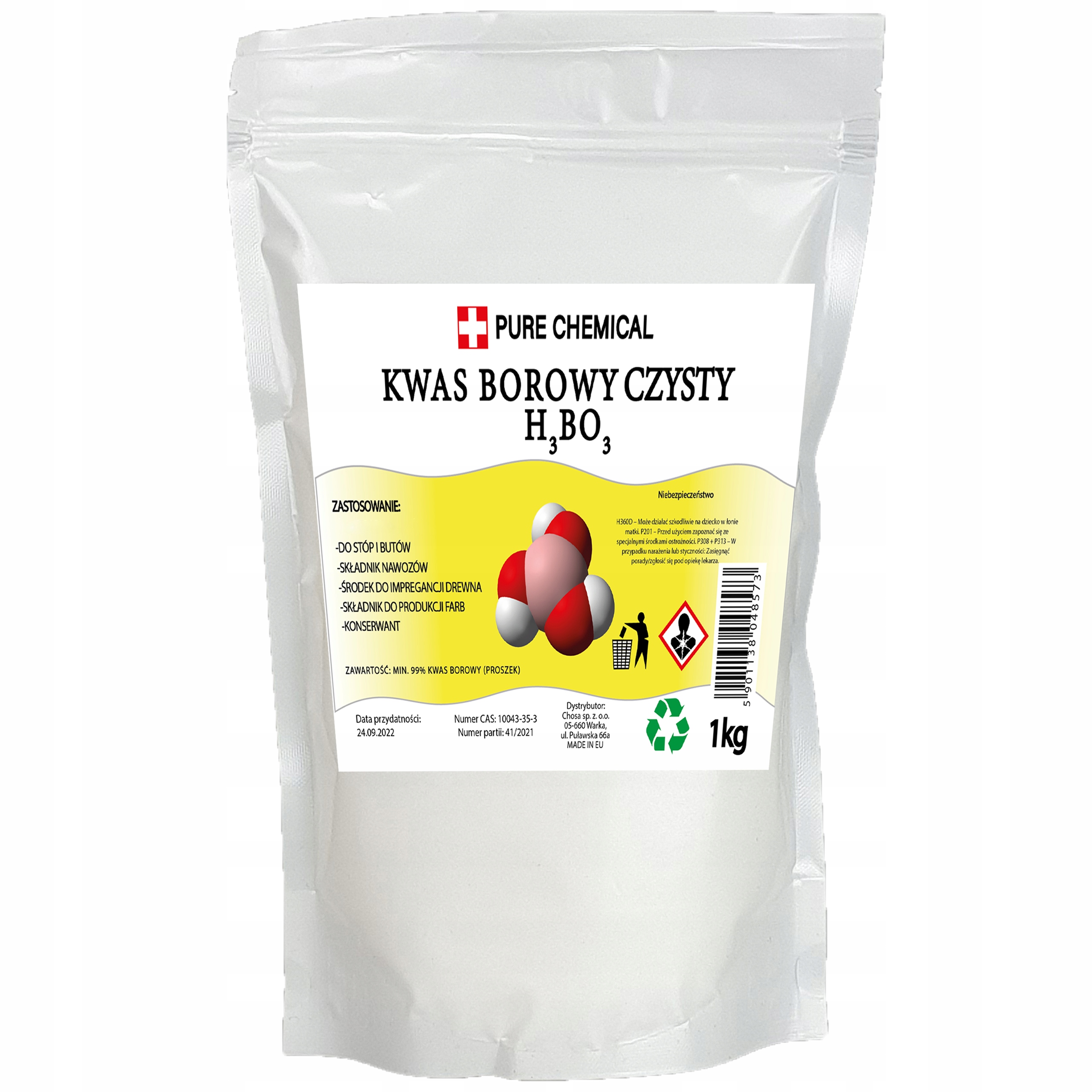 

Kwas Borowy Borny Proszek Do Butów Stóp Czysty 1KG