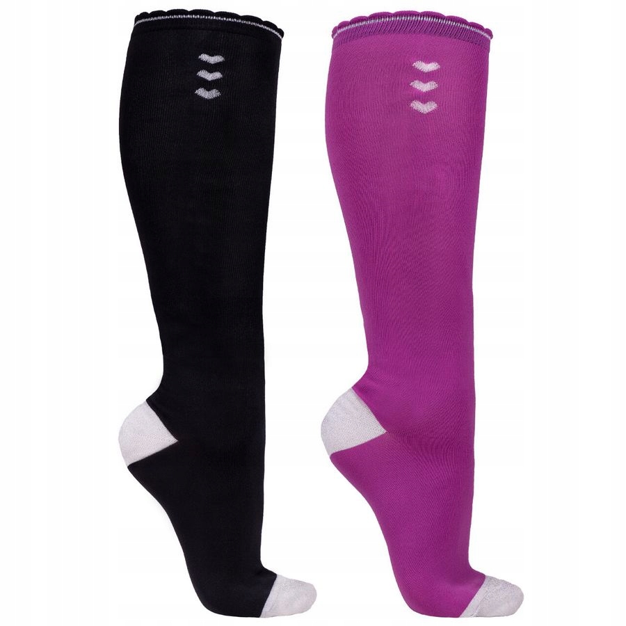 Podkolanówki skarpetki 2-pack Qhp Lissie czarny róż r.27-30