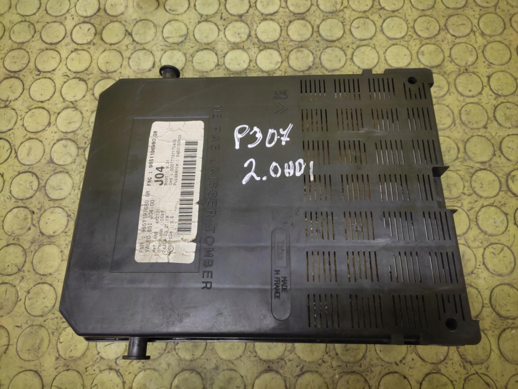 PEUGEOT 307 2.0 HDI module compartment BSI 9651196980