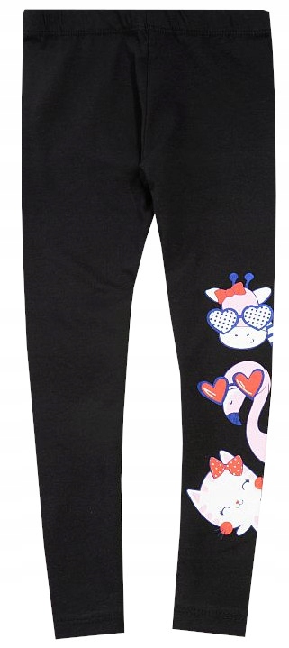 

Getry Legginsy Bawełna czarne Zwierzątka 122 H004R
