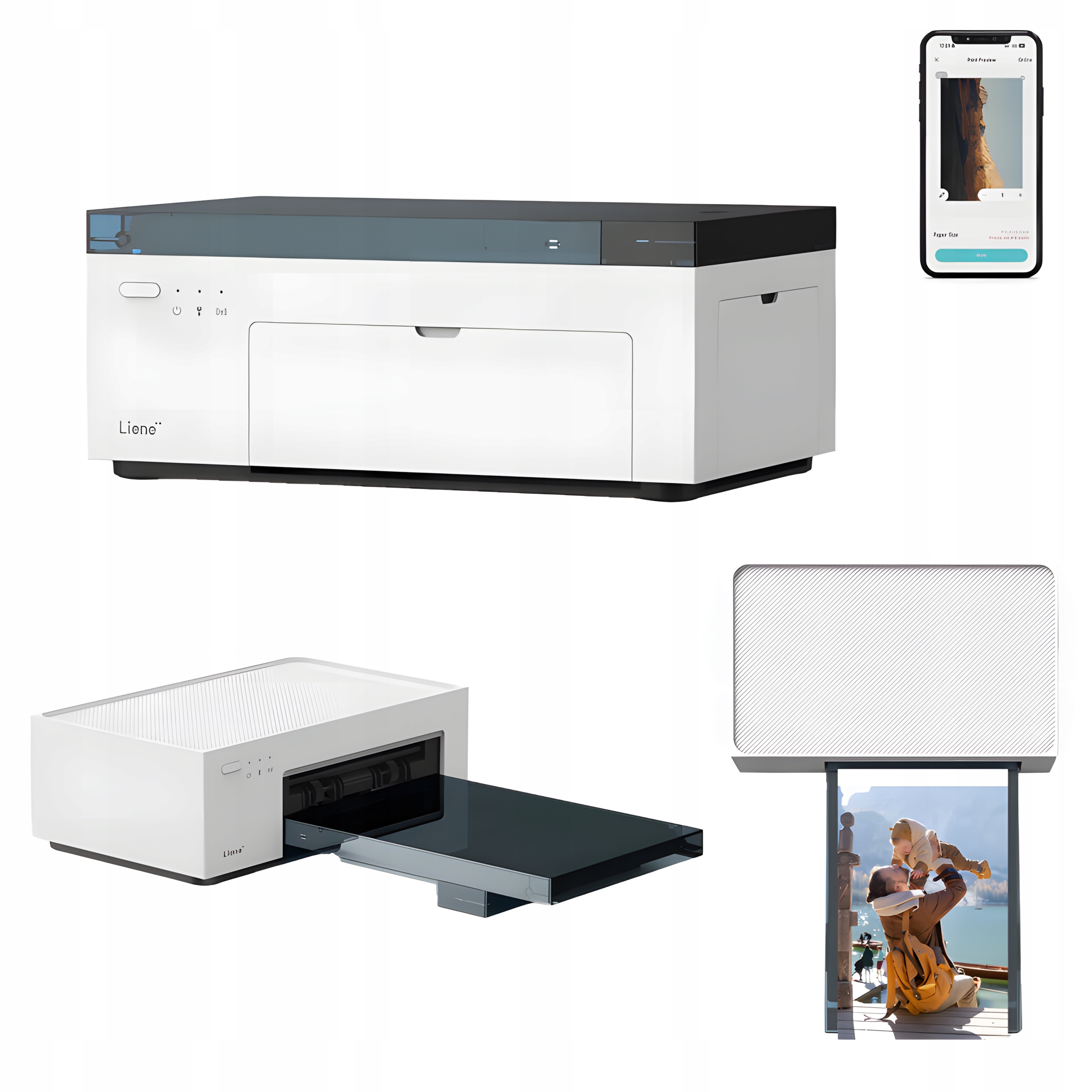 Liene DHP513 Amber M100 Drukarka Do Zdjęć Foto WiFi Usb-c 300DPI Przenośna