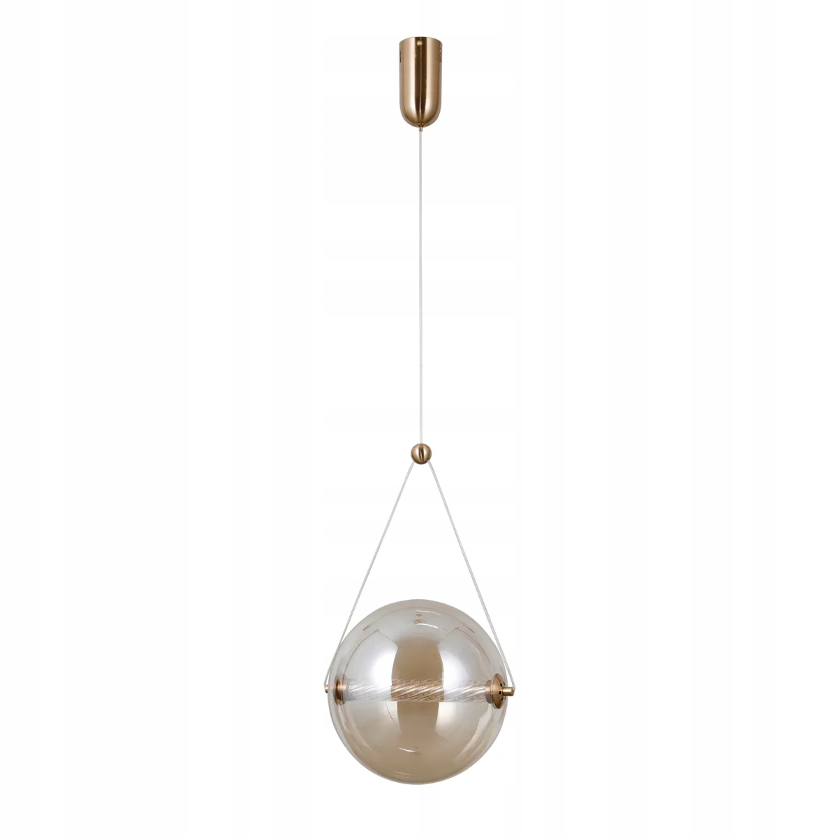 Závesná lampa zlatá jantárová guľa teplá farba Led 12W Rastia Italux