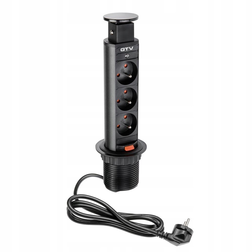 

Gniazdo wpuszczane chowane w blat nablatowe Gtv