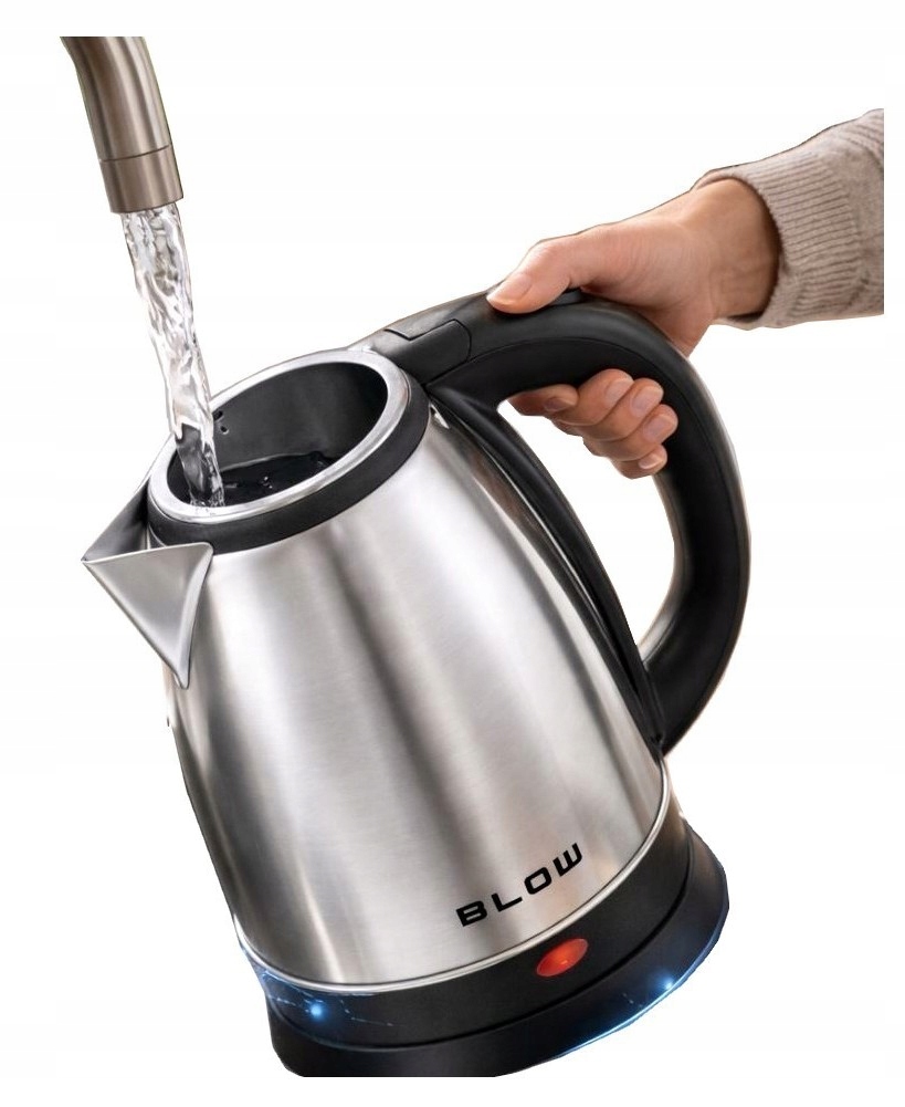 Elektrická Varná Konvice Tichá Bezdrátová 2000 W Silná Ocelová Stříbrná 1,8 L