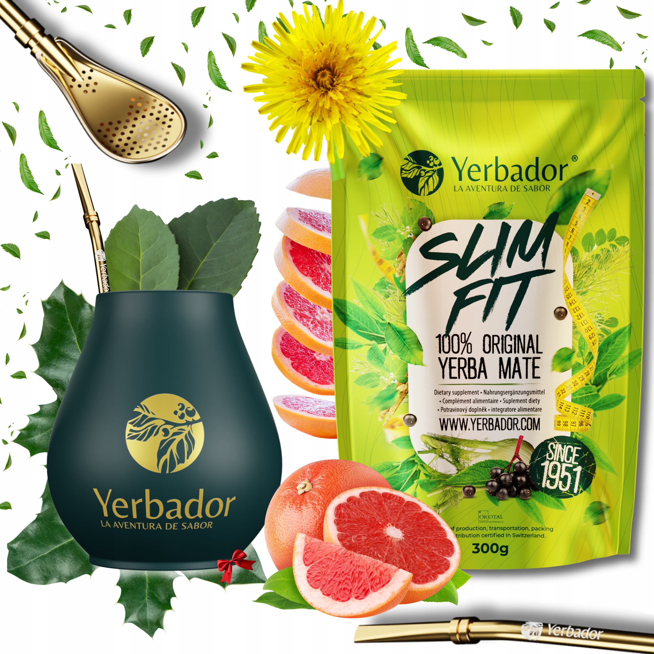 Levně Yerba Mate Yerbador pro štíhlou postavu Slim Fit sada 300 g