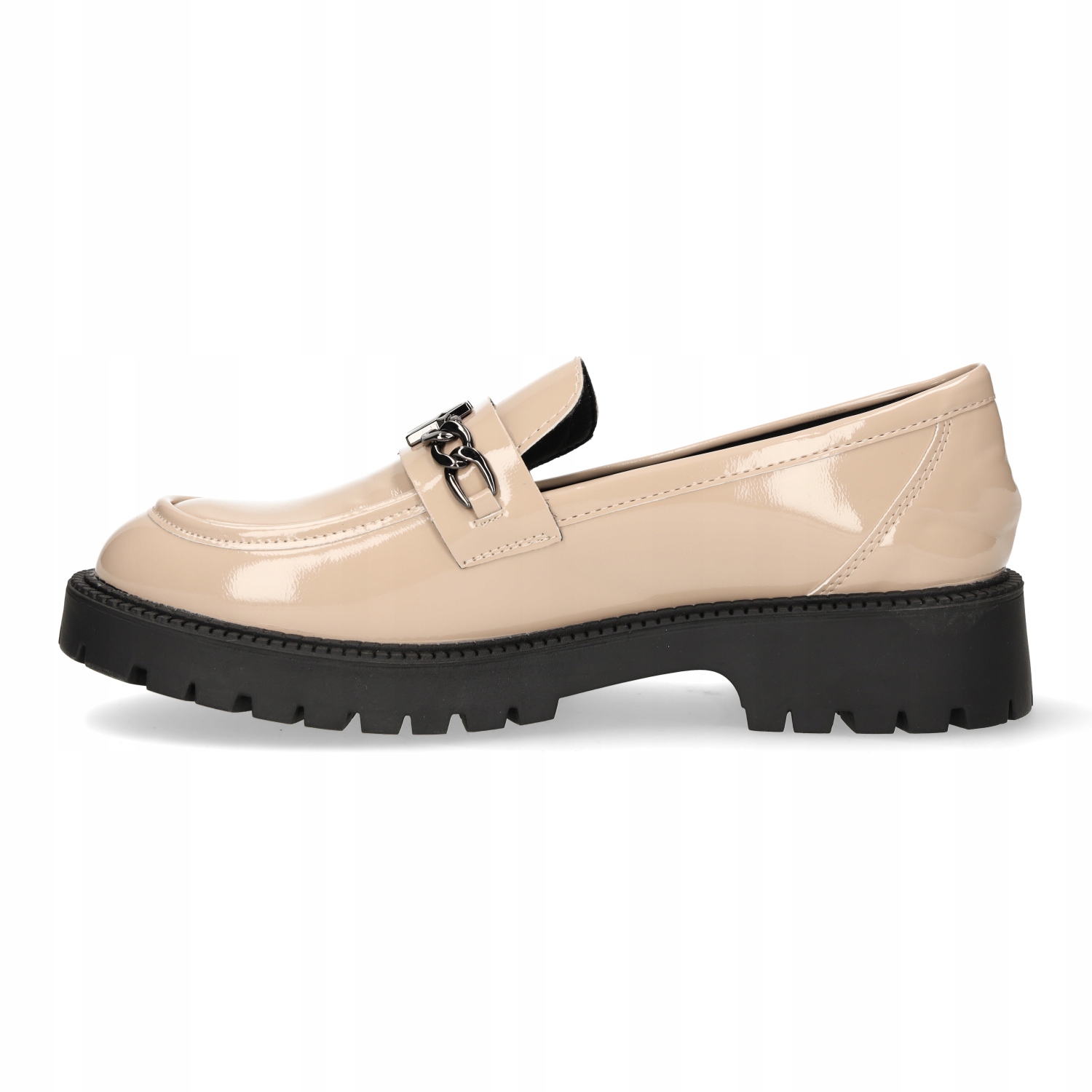 MOKASYNY DAMSKIE VINCEZA NA PŁASKIM OBCASIE Z OZDOBĄ BEŻOWE LAKIEROWANE 41 Płeć kobieta