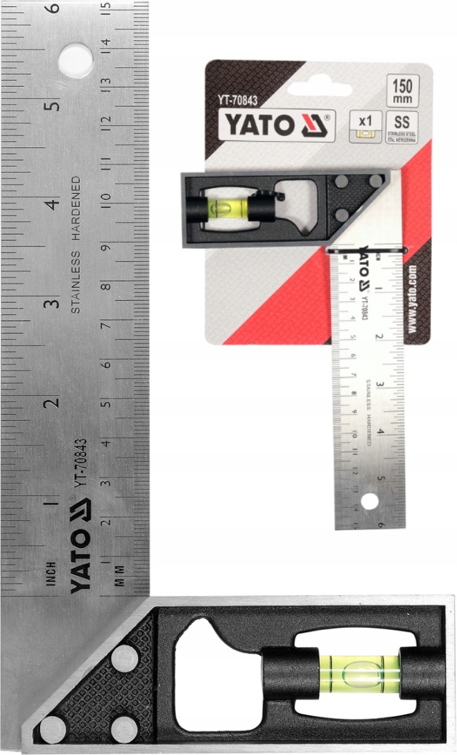 

Yato Kątownik Ślusarski Nierdzewny 150MM Z Libellą