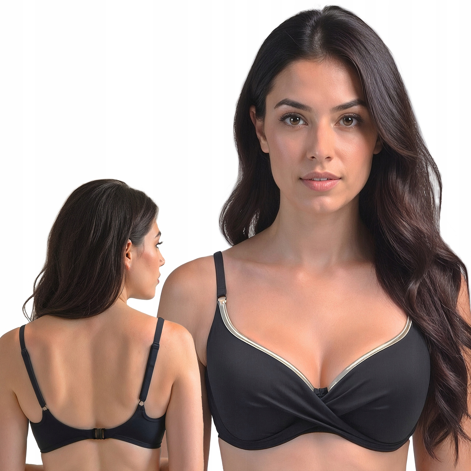 Vivisence 3222 černo-zlatá plavková podprsenka Push-up 90C
