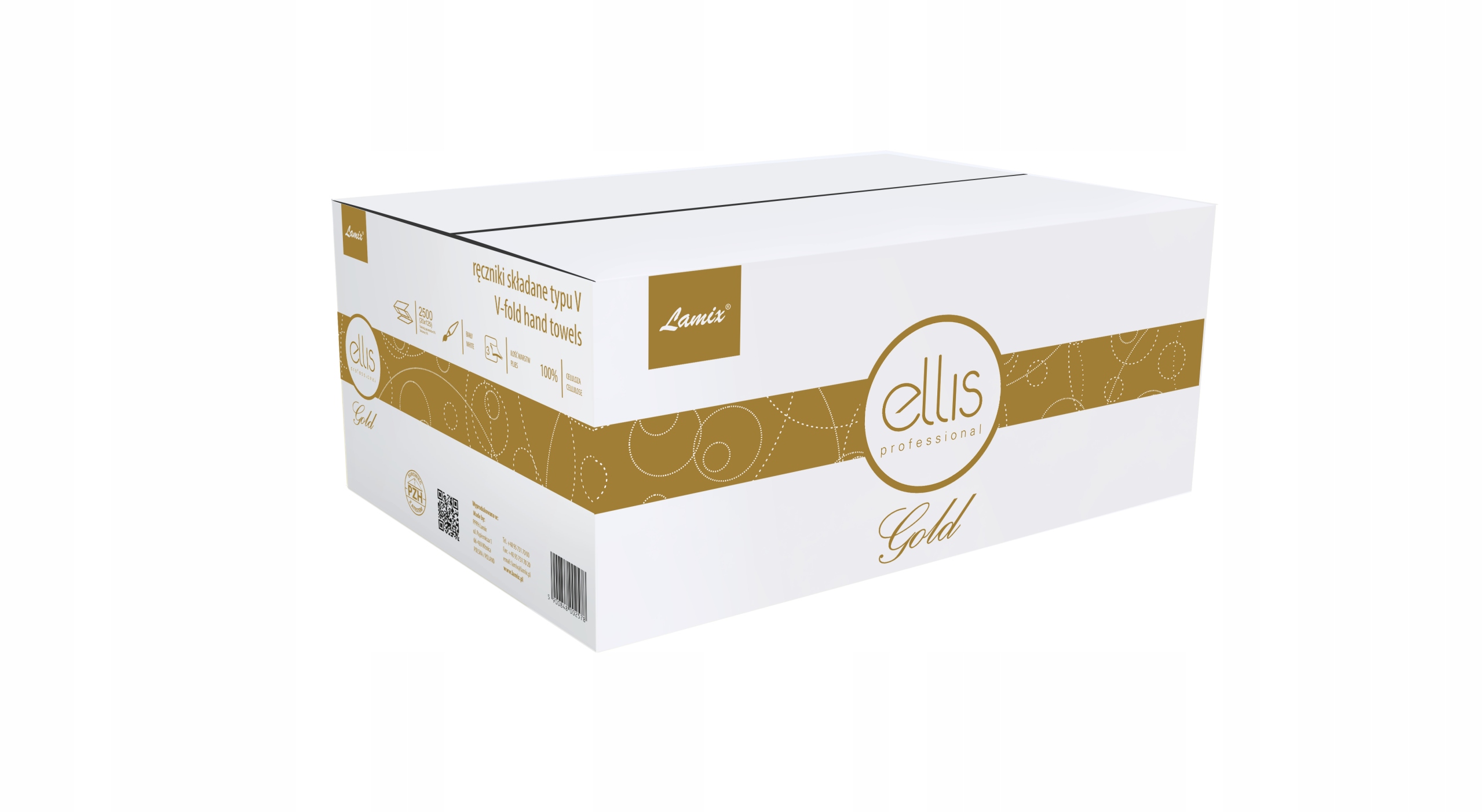 (2578) V Ellis Ręcznik Professional Gold 2500szt 100%celul 3warstwy 21x24
