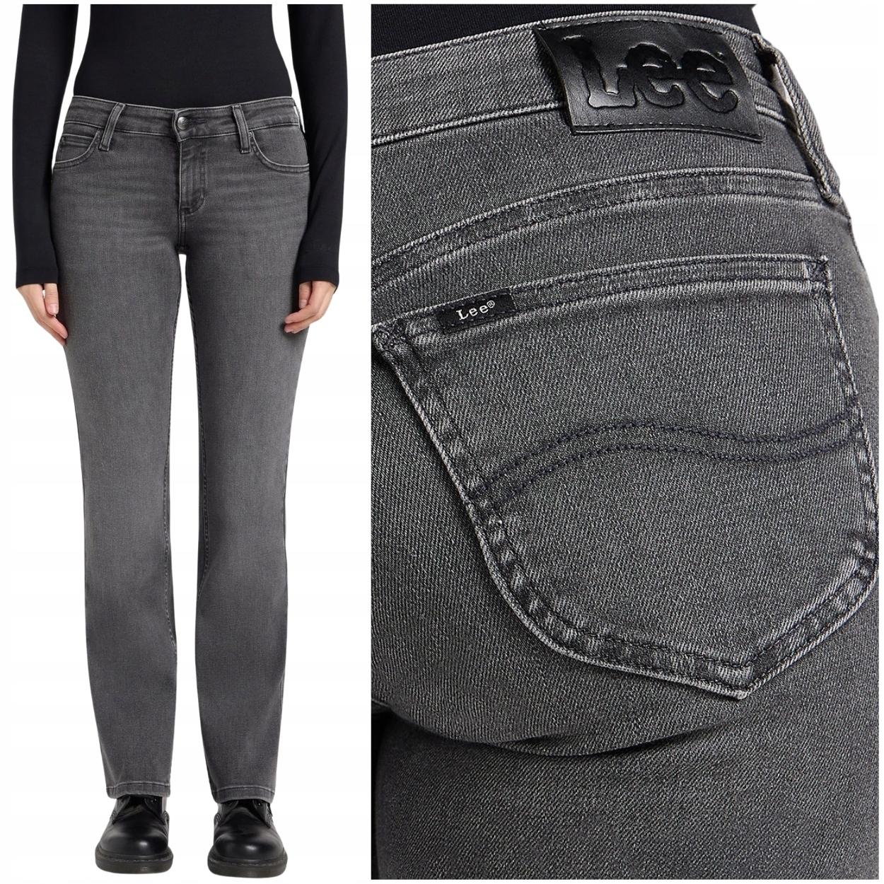 Lee Jessica Shark Gray dámské rozšířené džíny W26 L31