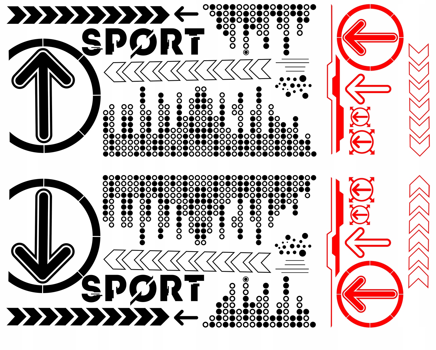 NAKLEJKI na Auto MOTYW DUZY SPORT ZESTAW 90x500cm Producent code MG1106