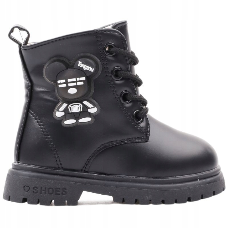 BOTKI DZIEWCZĘCE OCIEPLANE TRAPERY BUTY ZIMOWE ŚNIEGOWCE SUWAKI CZARNE Bohater Inny