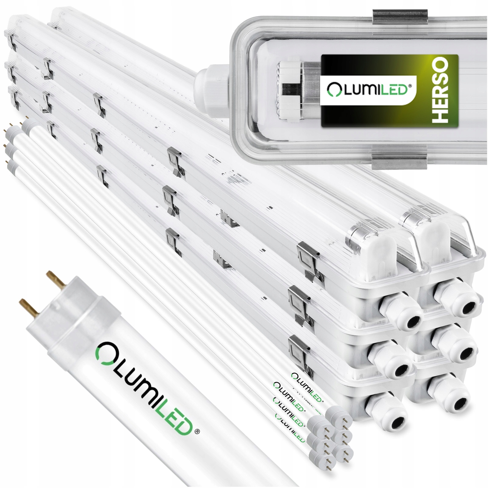 6 x Hermetické svítidlo 120 cm Lampa G13 T8 do garáže, dílna, zářivka 18W