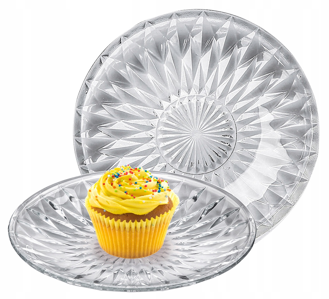 Talerz deserowy szklany na ciasto babeczki Altom Design Stella 24,7 cm