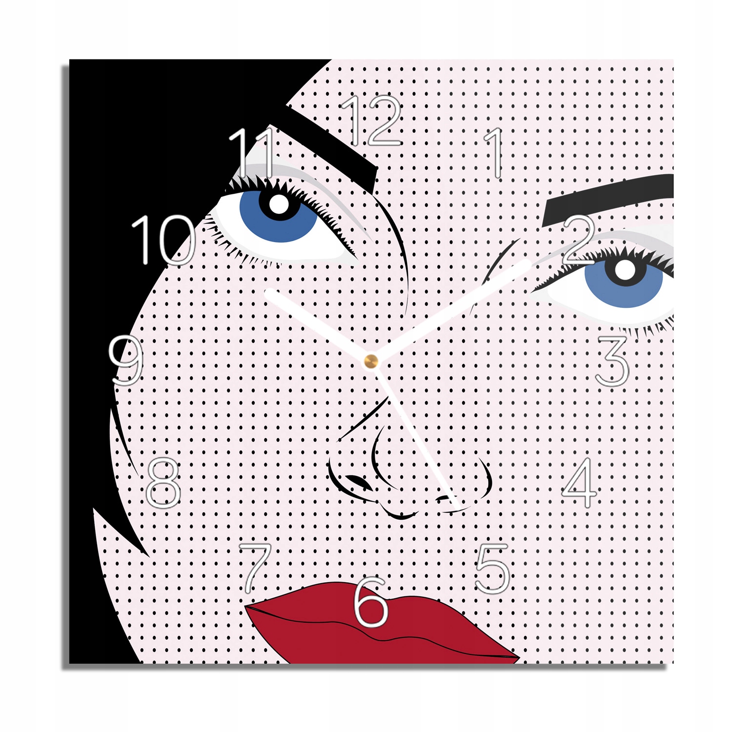 

Twarz styl pop art zegar szklany z grafiką 30x30