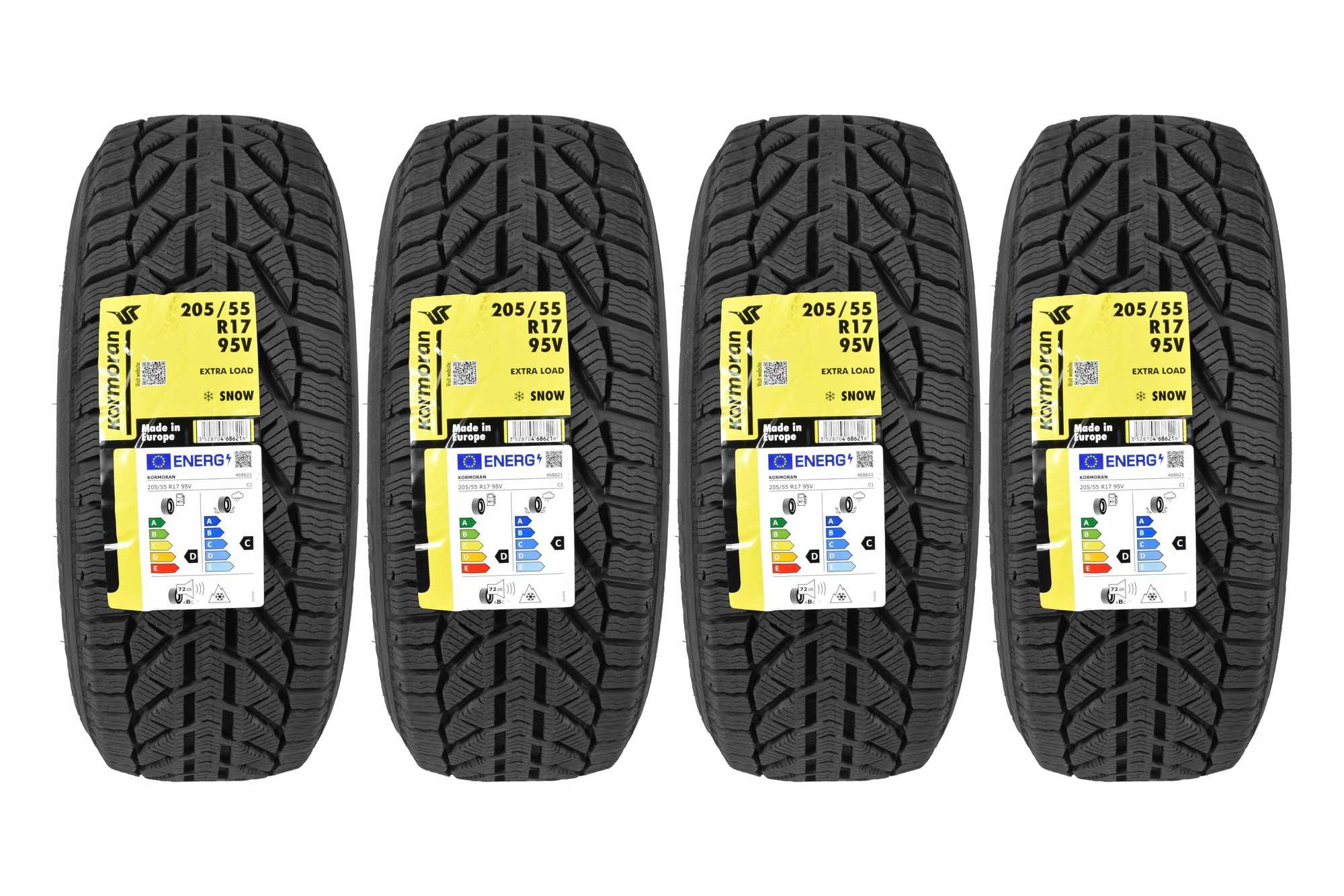4 opony zimowe 205/55R17 Kormoran Snow 2026