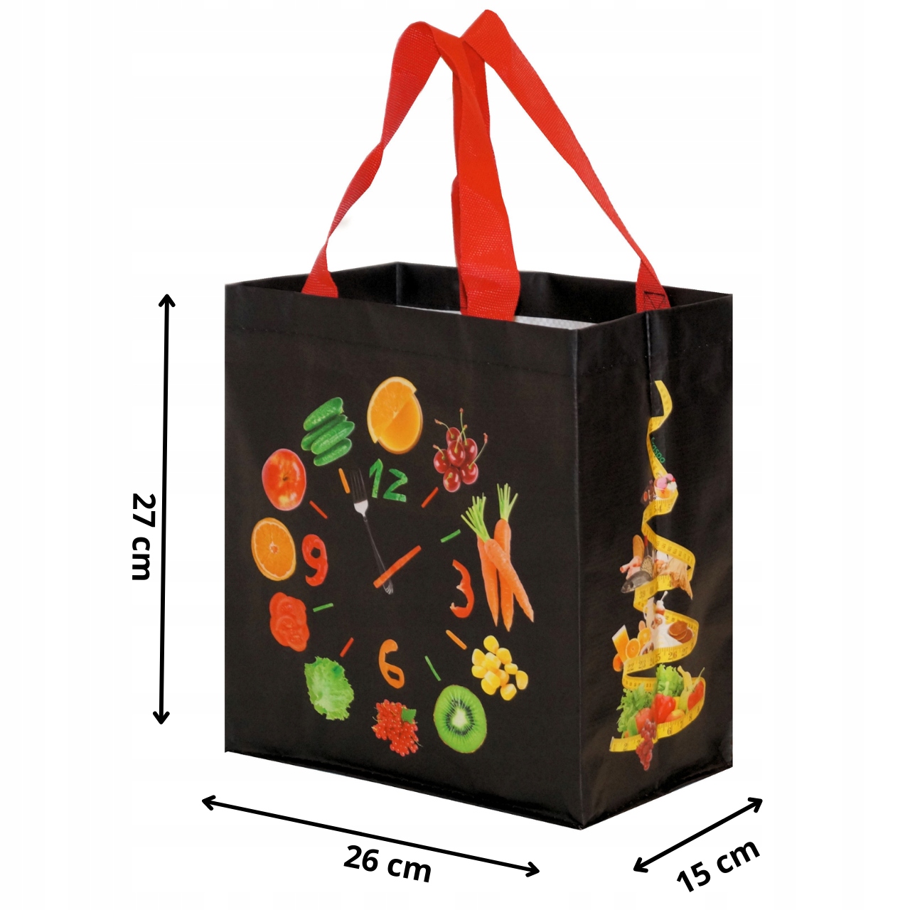 TORBA NA ZAKUPY do wózka czarna ECO EKO 26x15x27cm Marka inna