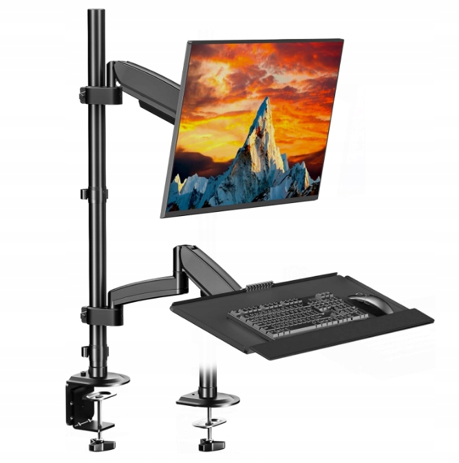 Uchwyt na monitor z półką na klawiaturę 17–32" do 9 kg