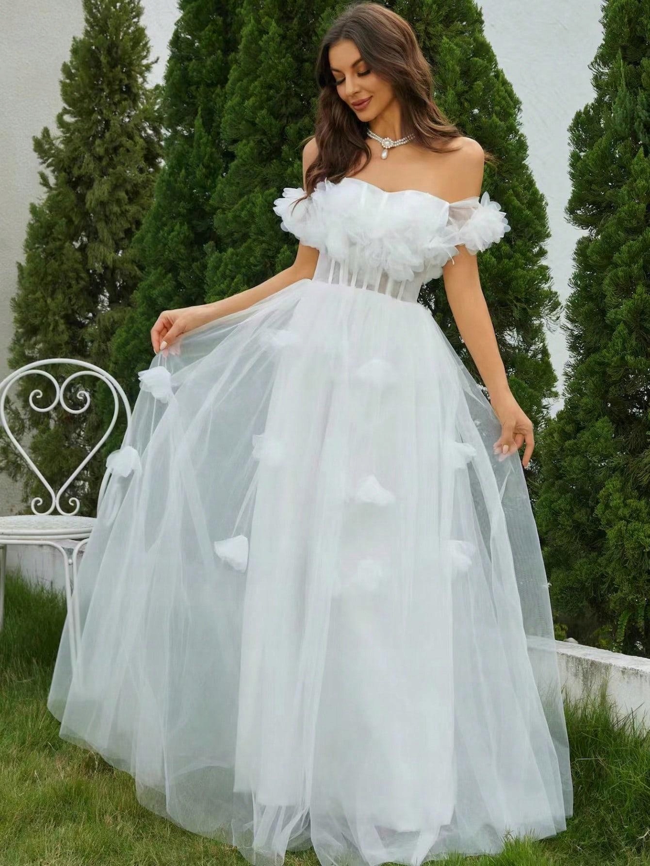 IC87204 Shein Svatební Šaty S Odhalenými Rameny 3D (29) 36