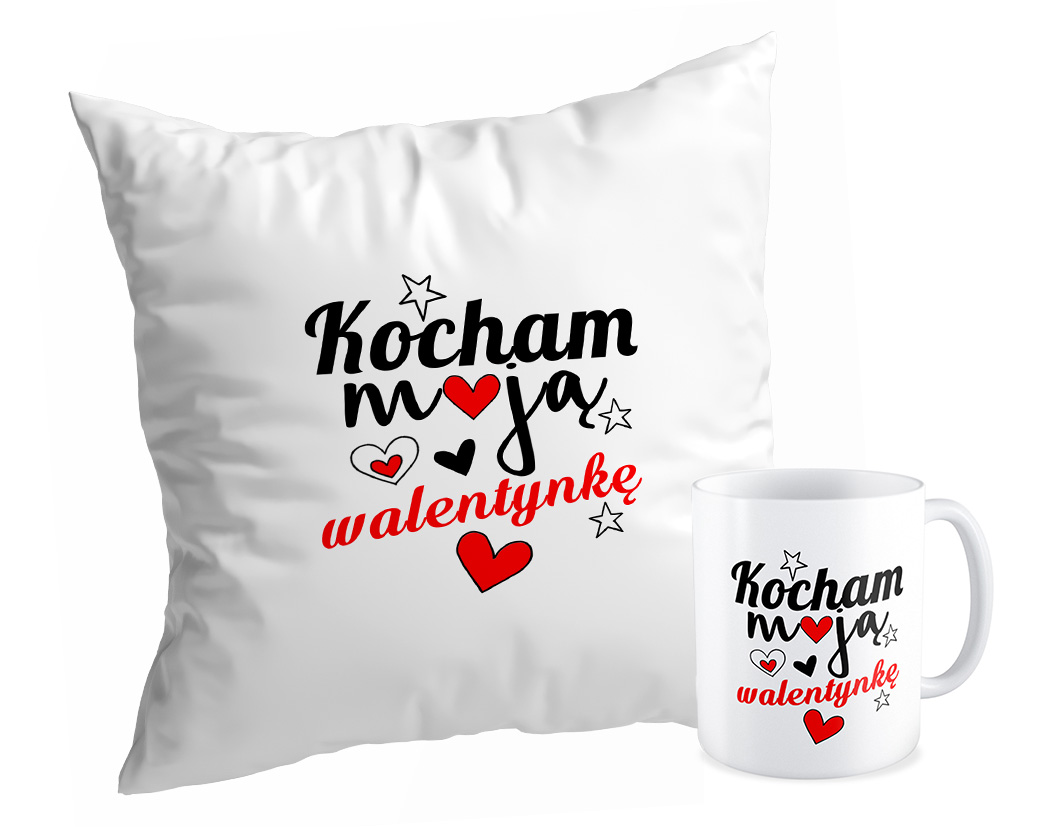 

Zestaw Poduszka + Kubek prezent na Walentynki