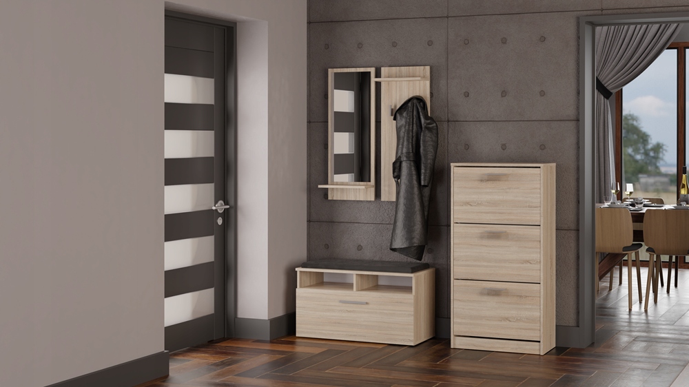 SZAFKA NA BUTY REGAŁ KOMODA SŁUPEK STOJAK NA OBUWIE MEBLE DĄB SONOMA 60 cm Głębokość mebla 28 cm