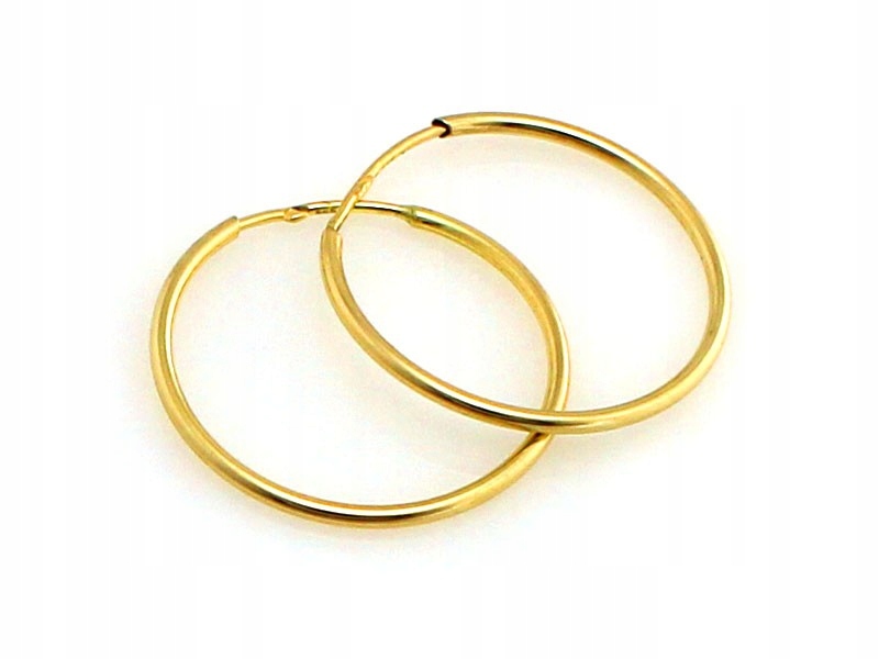 Kruhové Náušnice 20mm zlaté Au 585 (14k) pro ženy 0,51g lesklé klasické