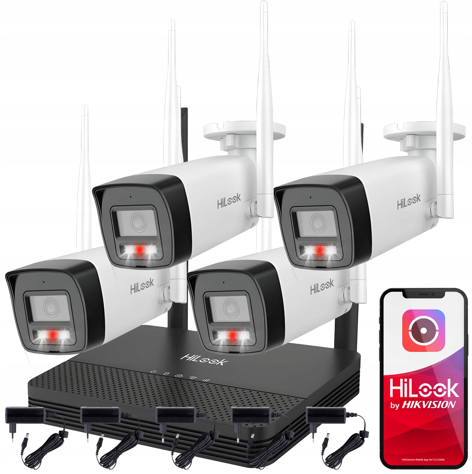 Zestaw Monitoringu WiFi Hilook by Hikvision 4Mpx 4 Kamery Dual Light Audio Zestaw Monitoringu WiFi Hilook by Hikvision 4Mpx 4 Kamery Dual Light Audio