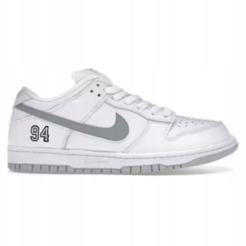 Nike Dunk Low Sb x Supreme 94 White Metalic Silver 46 Eu 30 CM