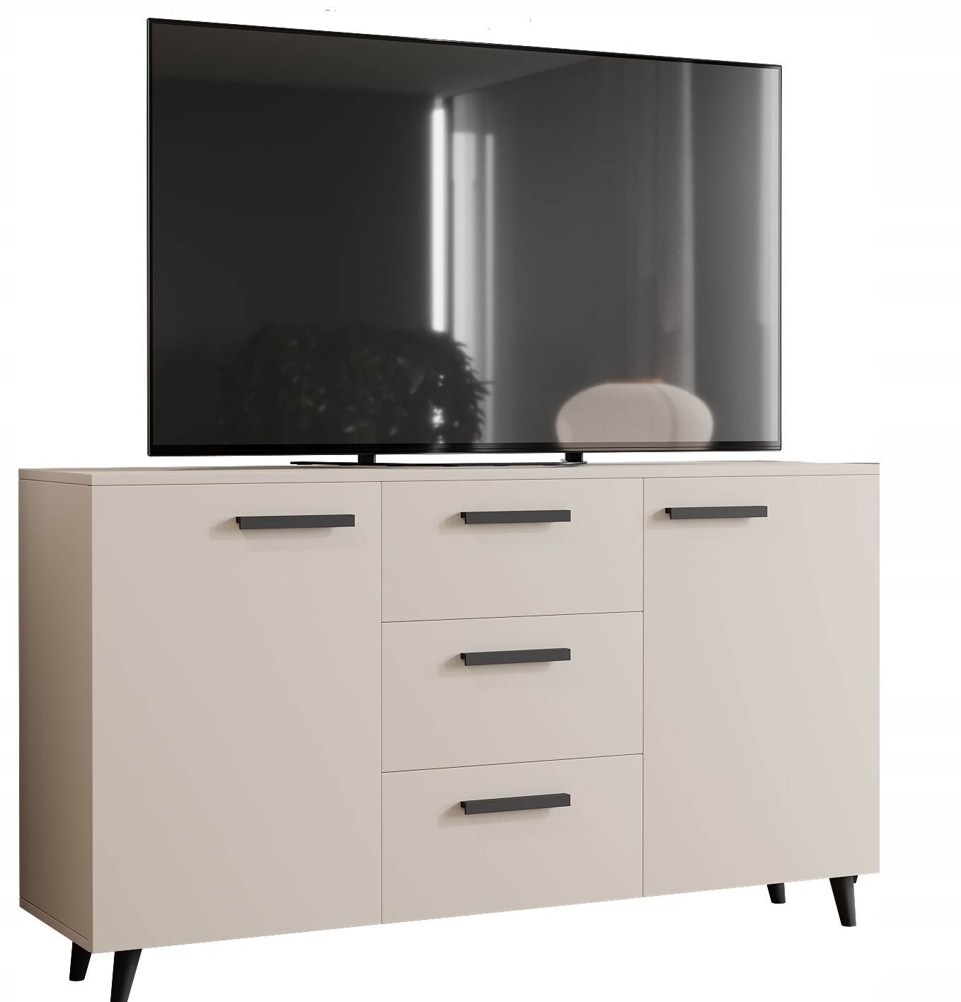 Komoda Kaszmir 3 Zásuvky Velká prostorná skříňka Malmo 150 cm Skandinávský styl