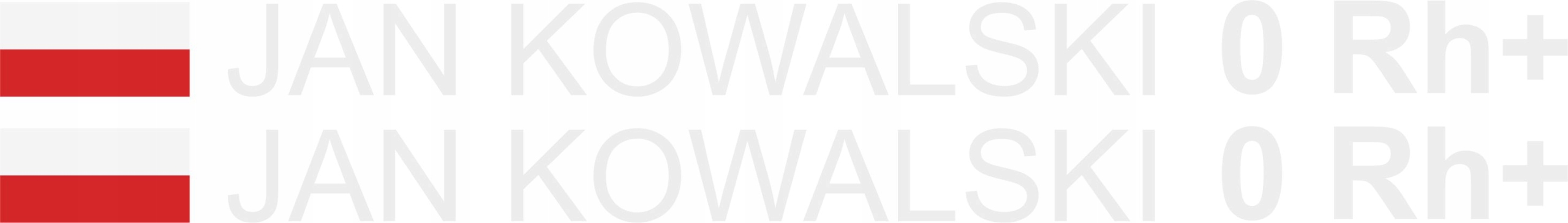 

Naklejki Flaga Imię Nazwisko Grupa Krwi dwie białe