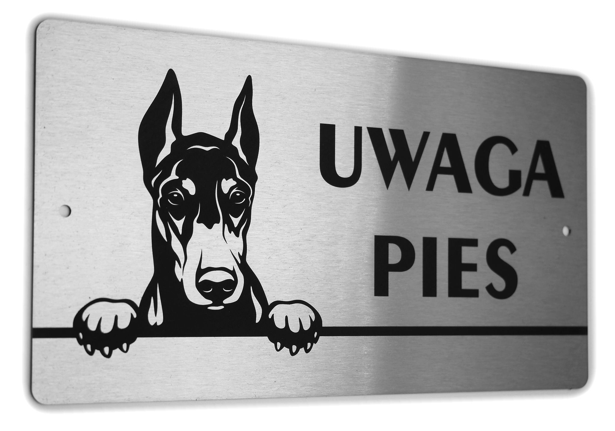 

Tabliczka Inox Uwaga Pies Doberman