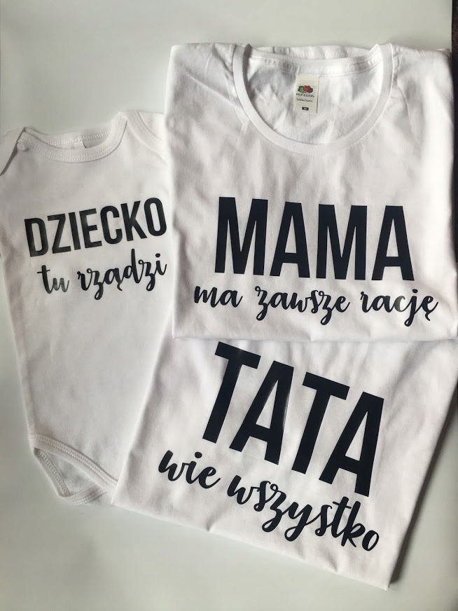 

Zestaw Koszulek Dla Mamy Taty i Dziecka