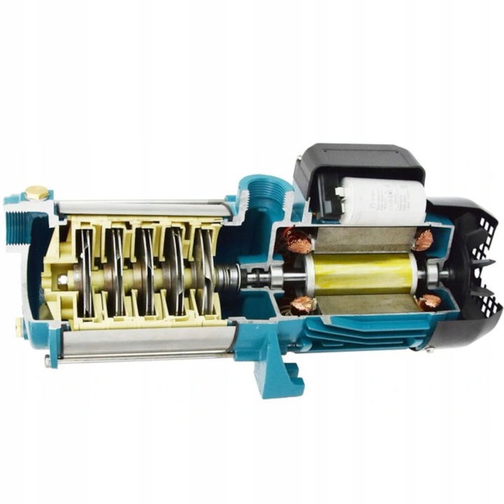 POMPA MH MHI 1300 OSPRZĘT HYDROFOROWA 5 WIRNIKÓW 100L/MIN UZWOJENIE MIEDŹ! Maksymalna wydajność pompy 6000 l/h