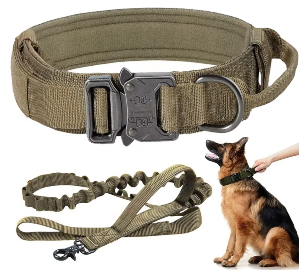 Levně Profesionální Taktický Obojek Pro Psa Kovová Spona Silná Vodítko 39-50 CM L