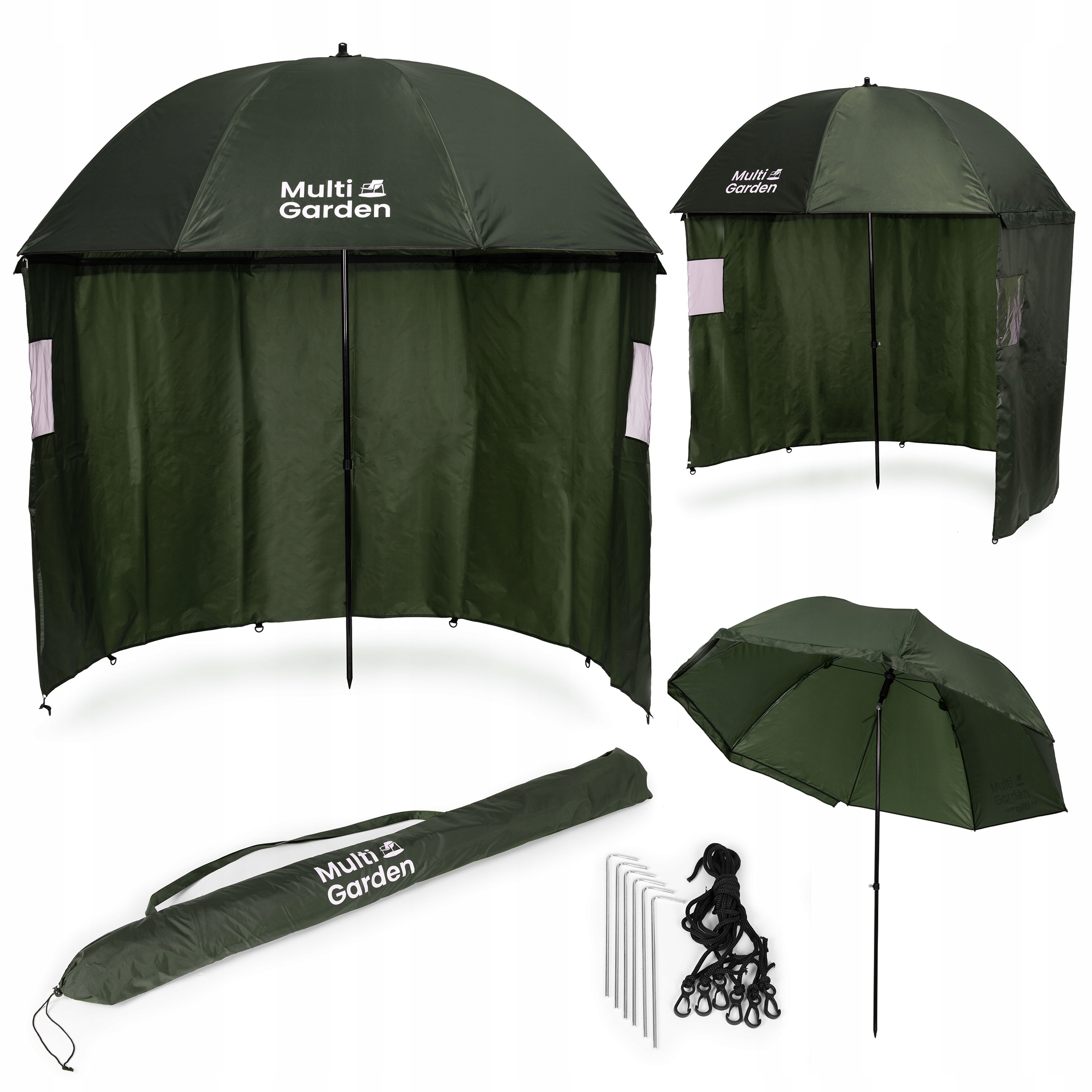 Rybářský deštník s krytem na stěny stan, voděodolný, regulace výšky