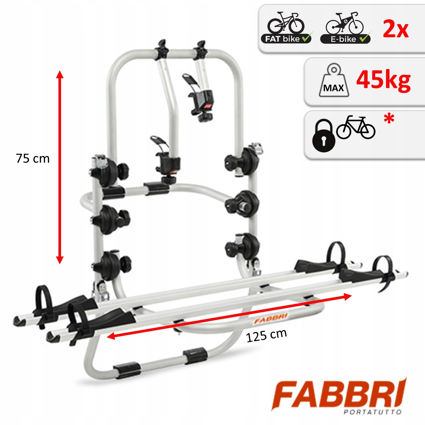 Bagażnik na klapę do 2 rowerów elektrycznych