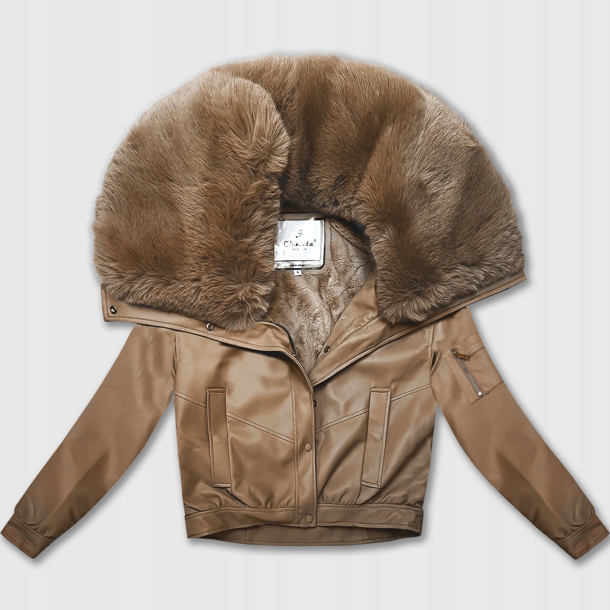 Kožená Bunda LU98090 Camel M (38)